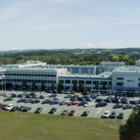 Le Cégep de Matane en vue de drone.