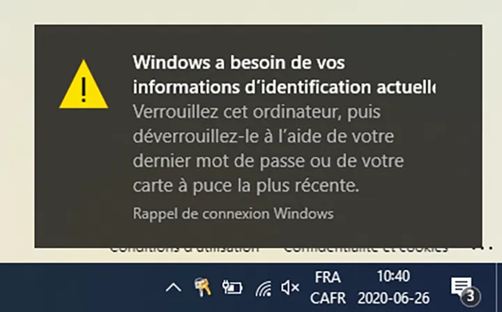 Capture d'écran utilisée pour une procédure de réinitialisation de mot de passe